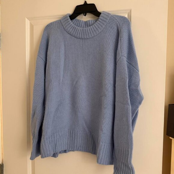 La Ligne Sweater | Solid Marin Sweater in Pale Blue - Picture 3 of 6